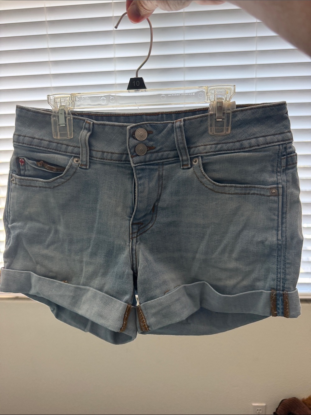 Hudson Jeans Light Blue Rolled Cuff Denim Shorts